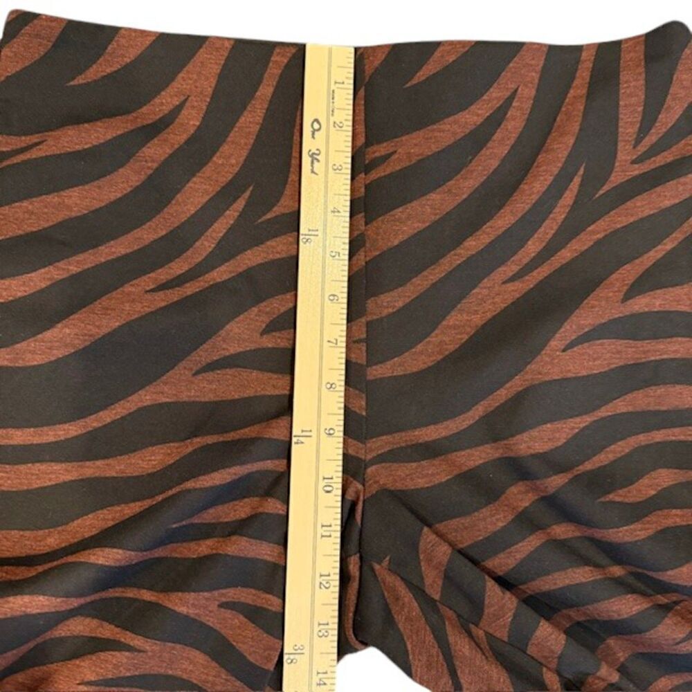 Ann Taylor High Rise Legging Zebra / Tiger Print Rust‎ Brown Black Size 10 - Picture 10 of 13